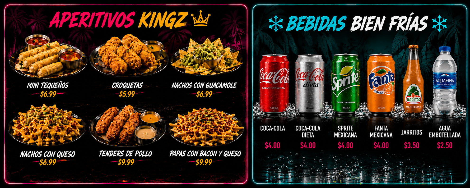 Aperitivos Kingz & Bebidas Bien FrĂas